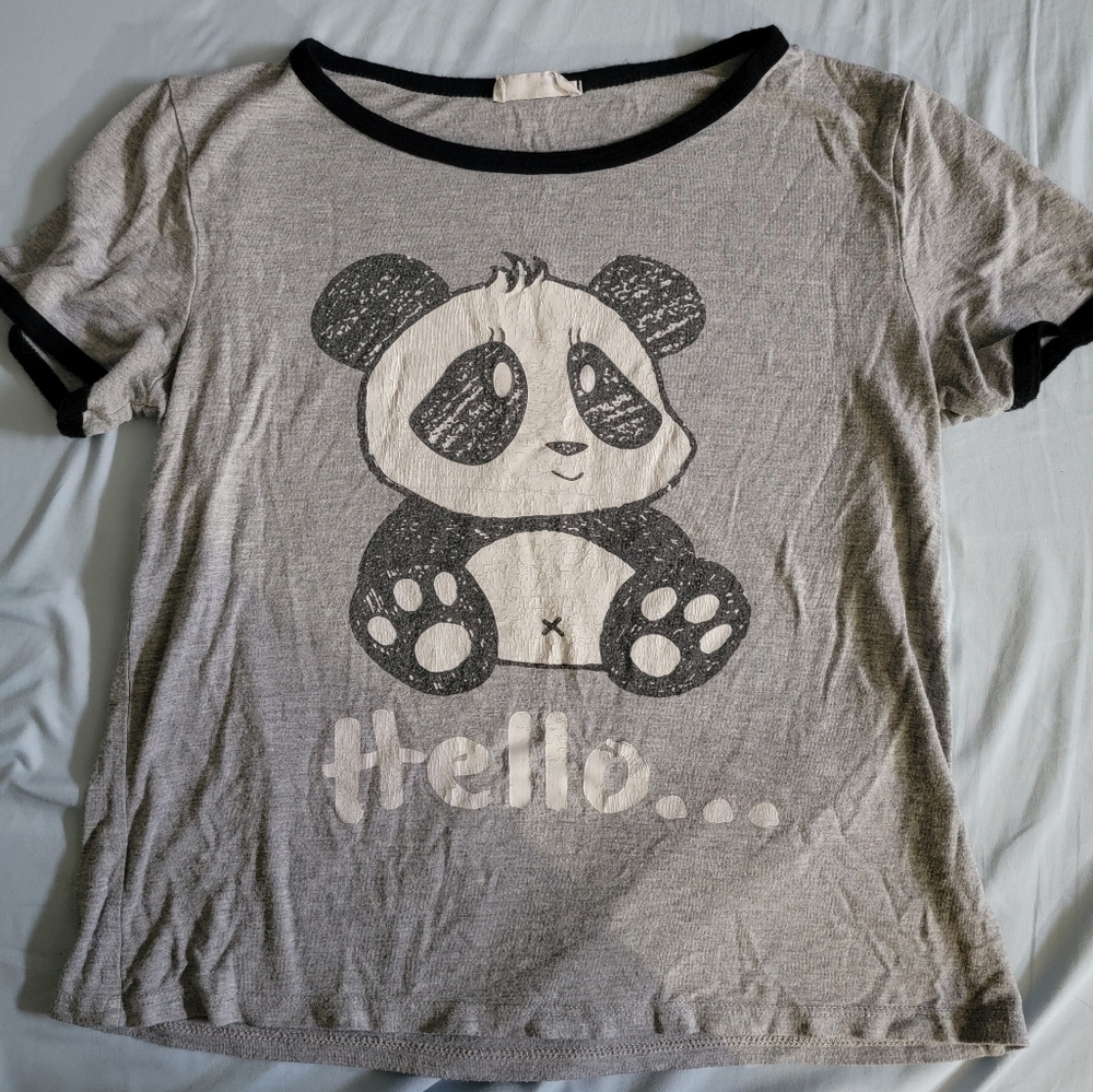 Hello & Goodbye panda shirt